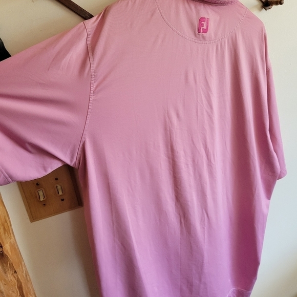 FootJoy Short Sleeve Golf Polo Pink White Stripe XXL Extra Extra Large - Picture 10 of 12